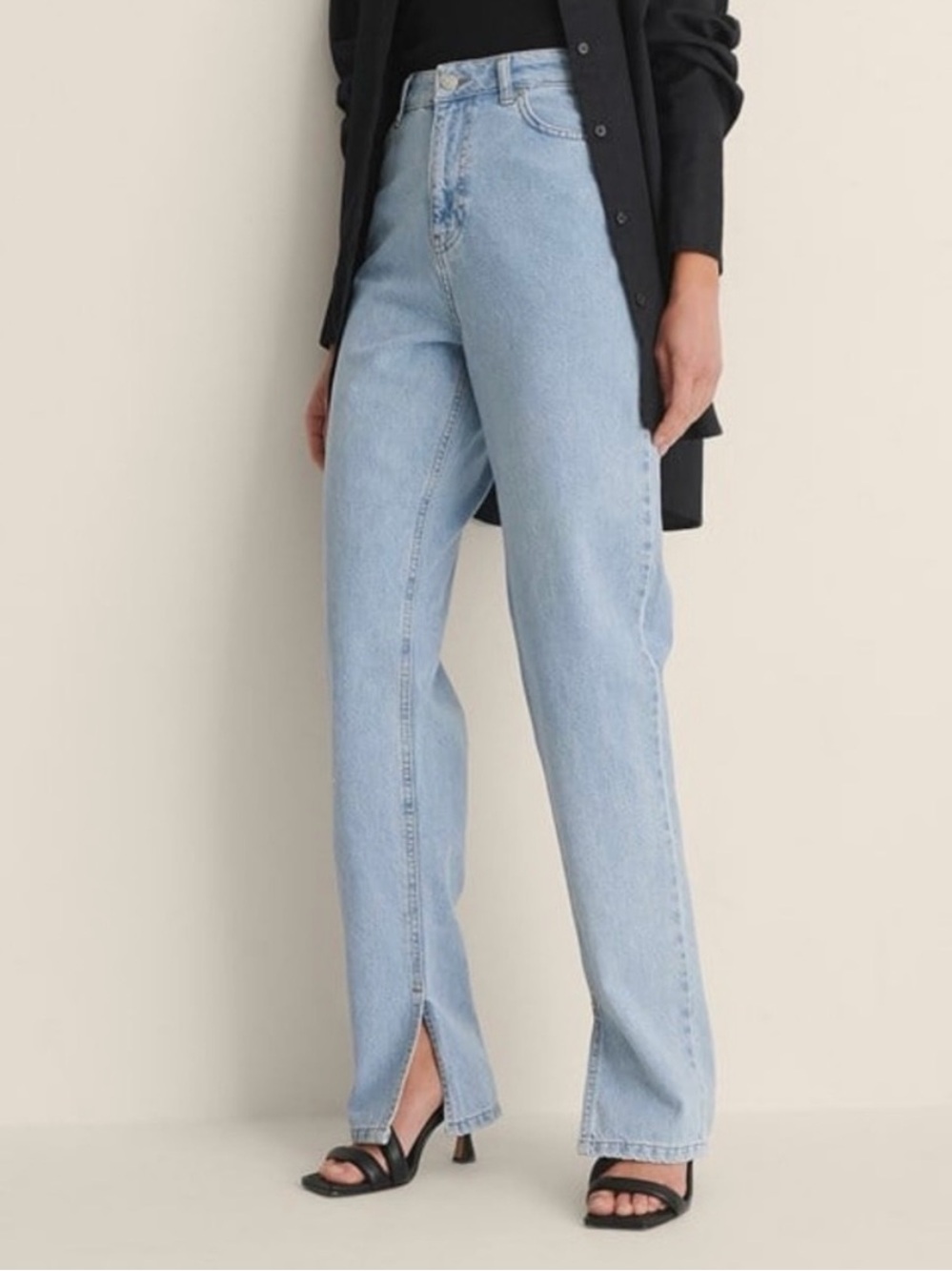 NA-KD Side Slit Denim High Rise Jeans Women’s 40 (US Size 8)
